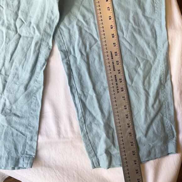 Paraphrase Women Cropped Pants Size 16W Light Blue Linen 24" Inseam - Picture 5 of 11